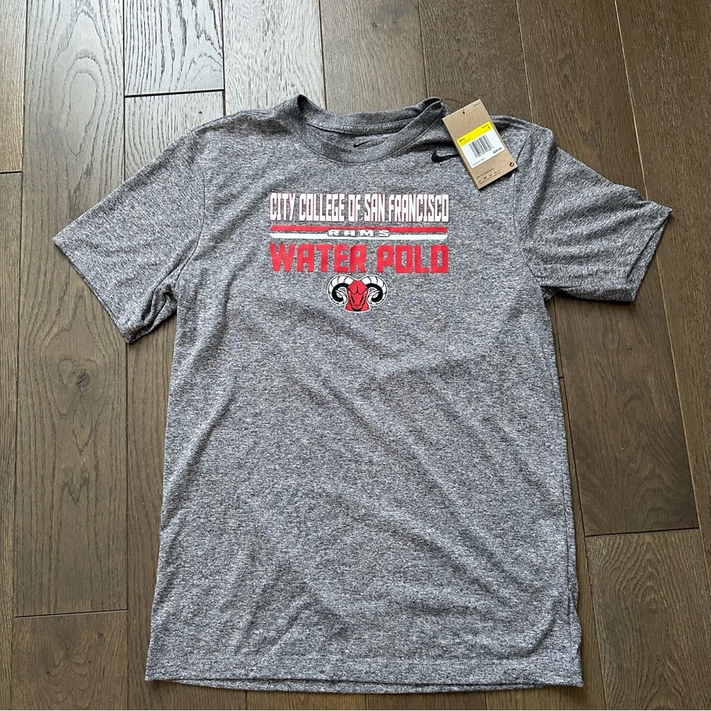 Gray Nike Water Polo T-Shirt SF City College Sports Tee Size Small